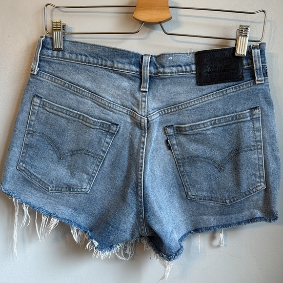 Levi’s 501 Selvedge LMC Patched Sky Jean Cutoff Shorts SZ 28 - Picture 4 of 6